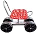 SKYWPOJU Wózek ogrodowy, 4-kołowe siedzisko ogrodnicze, regulowana wysokość siedziska obrotowego, wózek ogrodniczy, stalowy stołek do sadzenia (Color : Red, Size : 4 wheels)
