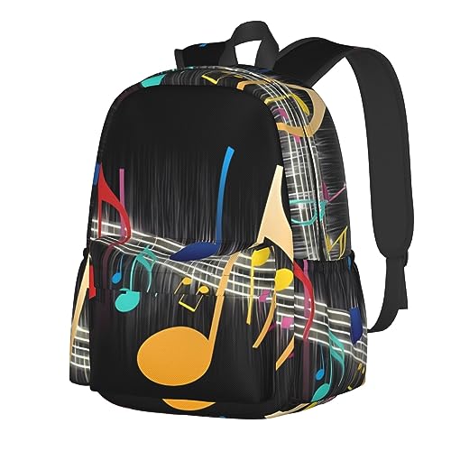 Sac à dos coloré imprimé note de musique pour soulager le dos des filles et garçons