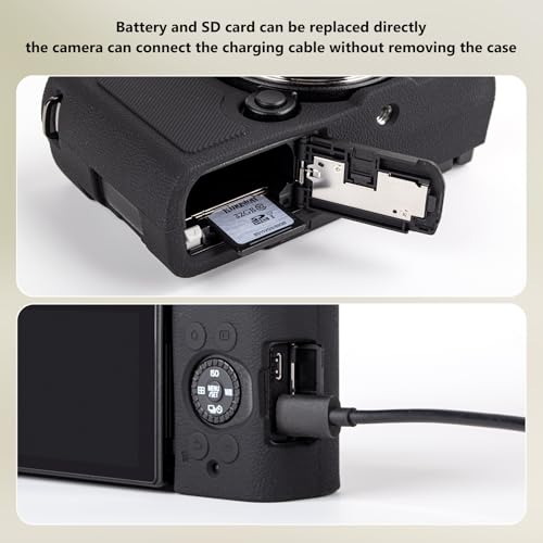 Funda de silicona para cámara Panasonic Lumix S9 negra miniatura 5