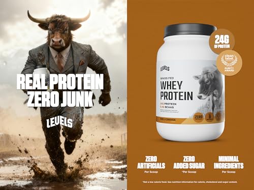 Image of Levels Grass Fed Whey Protein Powder, No Artificials, 24G of Protein, Vanilla Cinnamon, 2LB