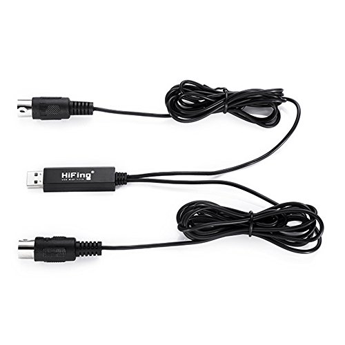 Docooler HiFing USB IN-out Cable Midi Interfaz de Salida 5 Pin Line Convertidor PC a Teclado Música del Cable Adaptador