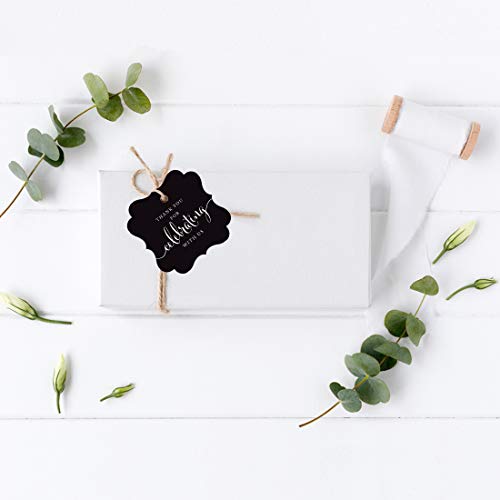 Andaz Press Fancy Frame Gift Tags, Thank You For Celebrating With Us, Black, 24-Pack, For Baby Bridal Wedding Shower, Kids 1St Sweet 16 Quinceanera Birthdays, Anniversary, Graduation, Baptism, Christening, Confirmation, Communion Party Favors, Gifts, Boxes, Bags, Treats And Presents #TOP3