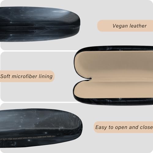 Image of Eyeglasses Case Hard Shell Protective Case for Glasses Eyeglass Box with Cleaning Cloth for Boys Men Man Cute Aesthetic