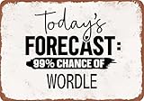 Funny Metal Sign - WORDLE Forecast for Today - Vintage Rusty Look