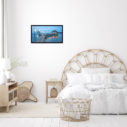 Image of JCJMY 9x16 Picture Frame Black for Wall Hanging, Wall Mounting Horizontally or Vertically, 9 x 16 Wall Gallery Poster Photo Frame with Shatter Resistant Plexiglass, Black