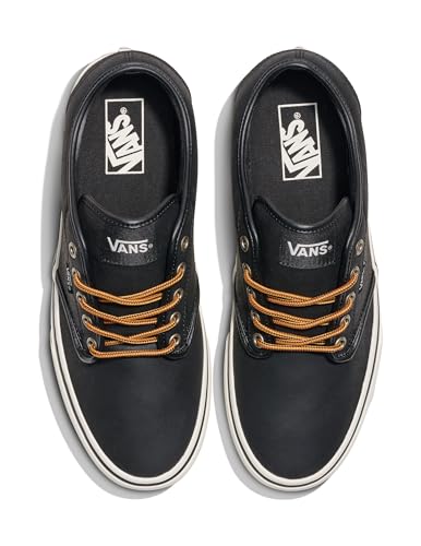 Vans Vans Men's Atwood Shoe - Low-Top Fashion Sneakers for Work & Everyday Wear. (Leather) Blck/Mrshmllow. 10.5