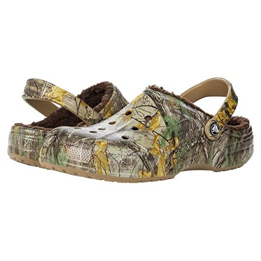 Crocs Baya Lined Realtree Xtra Clog Khaki Men's 12, Women's 14 Medium