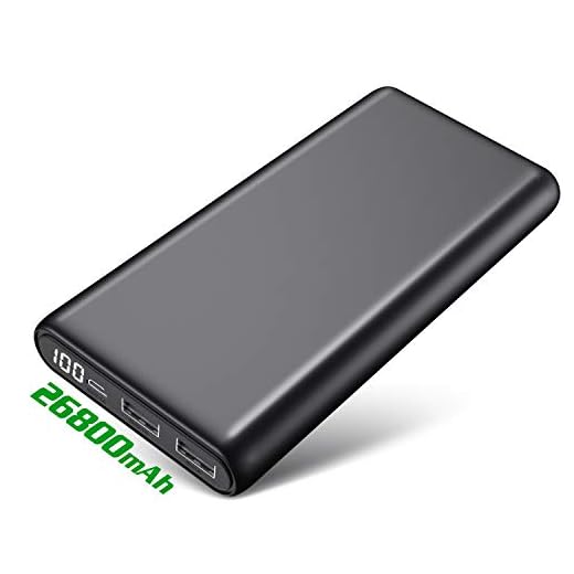 HETP Batterie Externe 26800 mAh [Avec Écran LCD Numérique 100%-0 ] Power Bank Chargeur Portable Batterie de Secours avec 2 Ports USB Sortie Charge Rapide Powerbank pour Smartphones Tablettes et Plus