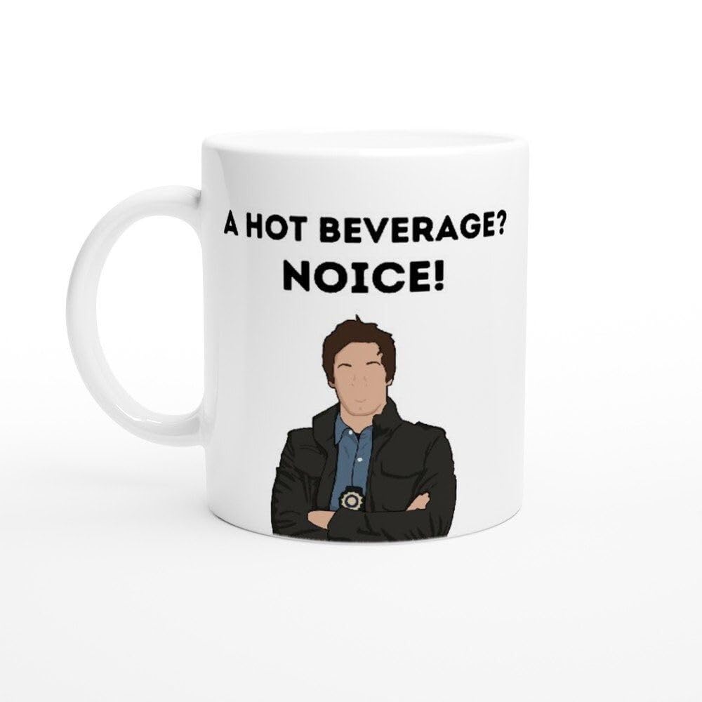 CRAFT MANIACS Brooklyn 99 Jake Peralta SAYS NOICE Printed White 330 ML Designer Tea/Coffee Mug for SICTOM Lovers | Microwave & Dishwasher Safe