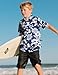 Yoimira Hawaiian Shirts for Boys, Button Down Short Sleeve Tropical Print, Kids Summer Beachwear Tops 7-14 Years