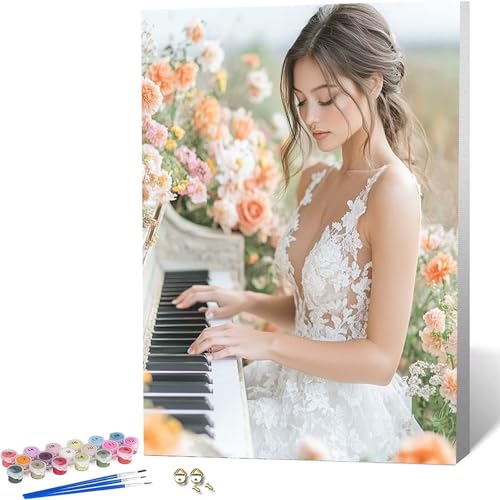 Paint by Numbers ���� �������G �� �y�C���g�o�C�i���o�[, ��l�p�����h��G�L�����o�X�N���t�g �u���V�ƃA�N�����G�̋�� �z�[�� �I�t�B�X����, �����ւ̃M�t�g 60x80 cm -zjn2604VV