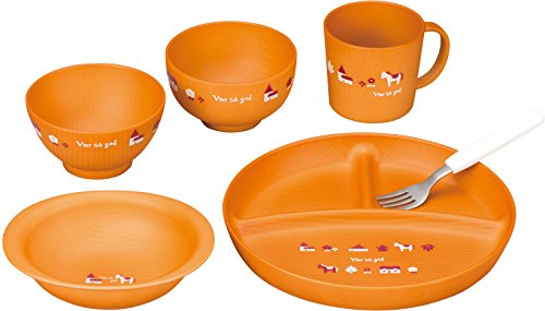 カノー 子ども用食器セット ライトブラウン 径21×2.5cm ノルディ キッズセット S5 6点入