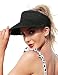 Wmcaps Strohhut Damen mit großer Krempe Faltbar Visor Cap Sonnenhut für Sommer Sonnenschutz Sport Strand Hut Sommerkappe für Strand Golf (Schwarz)
