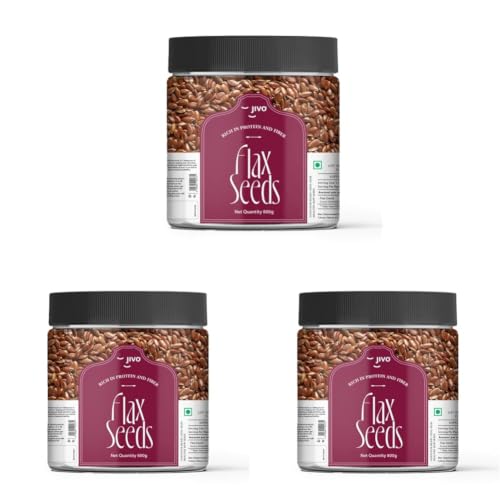 Image of Jivo Organic Flax Seeds | Raw Alsi Seeds for Smoothies, Cereals, Baking & More | Rich in Omega-3, Fiber, Protein & Essential Nutrients | 100% Natural, Vegan, Gluten-Free for Optimal Health - 800g