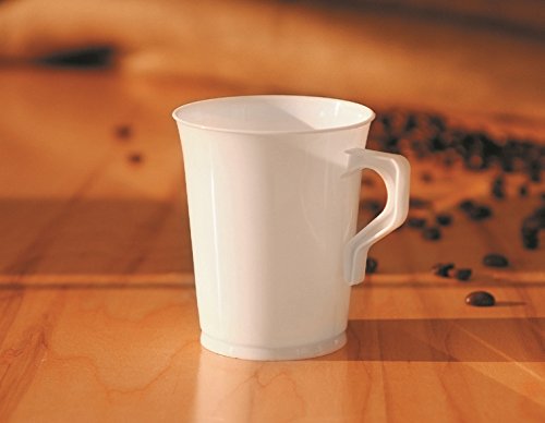 Zappy ZP-134 40 8 Oz Plastic Coffee Cups Teacup Unbreakable White Coffee Mugs Reusable Coffee Cup Recycable Disposable Coffee Cups Plastic Coffee Mugs Cappuccino Cups Plastic Mugs Espresso Cups White Tea Cups thumb #3
