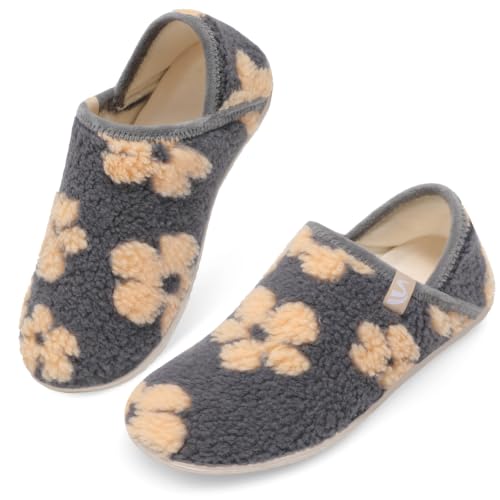 Image of Spesoul Fuzzy House Slippers for Women Men Indoor Closed Back Lightweight Cozy Faux Furry Lining Barefoot House Shoes Slipper Socks for Bedroom Home Office Yoga Outdoor Walking Shoes