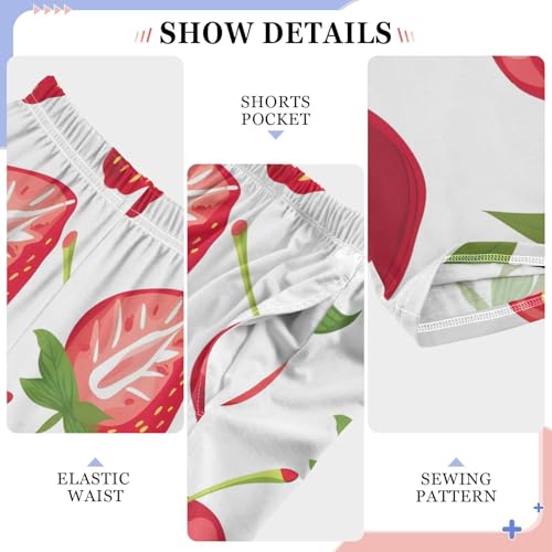 Strawberry Cherry Red Pajama Pants Long Sleep Pant Soft PJ Bottoms Sleepwear4