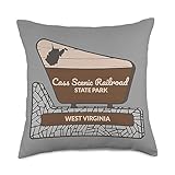 Cass Scenic Railroad State Park West Virginia WV Cass Scenic Railroad State Park West Virginia Welcome Sign Throw Pillow, 18x18, Multicolor