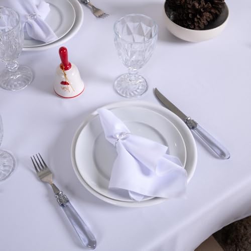 Kit 13 Pe&ccedil;as para Mesa Posta, 6 An&eacute;is, 6 Guardanapos 35cm x 35cm, Toalha 2m x 1,40m em Oxford...