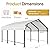 JAMFLY Carport, 12X15 FT Metal Carport, Heavy Duty Carport Canopy with Galvanized Steel Roof and Frame, Metal Car Garage Upgraded Extra Large Garage for Pickup, Boat, Car and Tractors