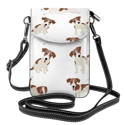 Portefeuille en cuir PU motif Jack Russell, finition élégante femme