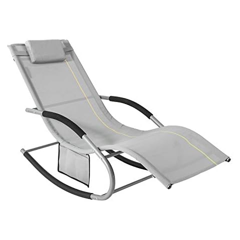 SoBuy OGS28-HG, Outdoor Garden Rocking Chair Relaxing Chair Sun Lounger Cover