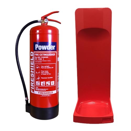 FireShield 9kg ABC Powder Fire Extinguisher & Single Fire Extinguisher Stand