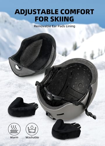 InnerKing Ski Helmet, Lightweight Adult Snowboard Helmet with Sturdy PC Shell & Shock-Absorbing EPS Foam & Soft Lining, Adjustable Snow Sport Helmets 10 Vents Men/Women - Image 6
