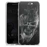 DeinDesign Coque en Silicone Compatible avec HTC One A9 Etui Silicone Coque Souple Tête de Mort Crâne Carbone