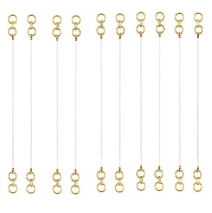 Kaan Chain Transparent Stretchable Rubber Gold Colored Earchain | Kaan Chain for Women and Girls | Invisible Ear Chain for Women, Ear Chain for Heavy Earrings (5 - Pair) (B0DJ3MJGNX) Amazon Price History, Amazon Price Tracker