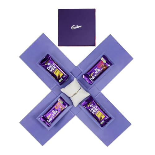 Image of Cadbury Dairy Milk Chocolate Surprise Gift Box with Free Rakhi, 144 g