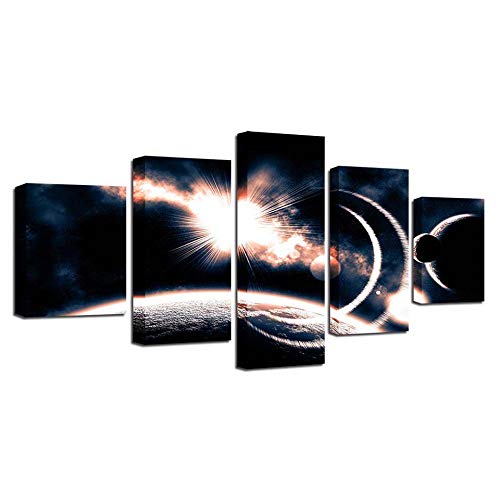 Image sur verre tableau mural lune pour habiller un grand mur vide de salon