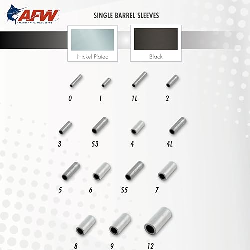 American Fishing Wire Single Barrel Crimp Sleeves – Pro-Grade Strength, Versatile Use, Ideal for Rigging Fishing Leaders, Corrosion-Resistant Finish – Packaged for Angler's Choice (Retail, Bulk)