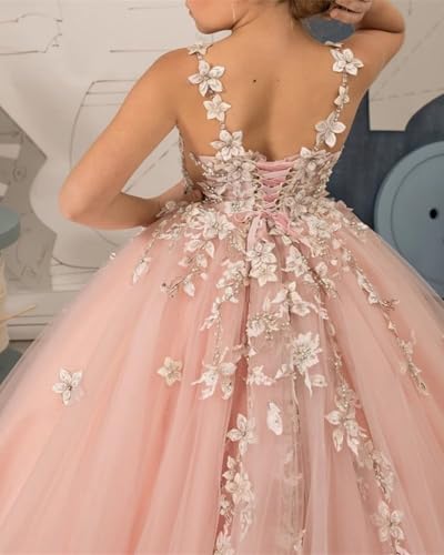 Pageant Dress Tulle Flower Girl Dresses for Wedding Flower Appliques Pageant Ball Gowns for Girls2