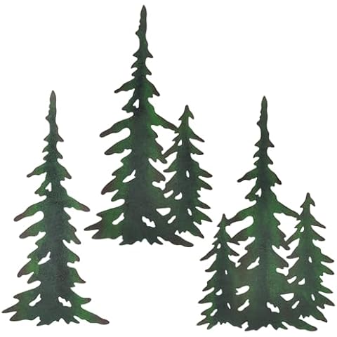 wotieuns Pine Tree Decor Tree Wall Decor Outdoor Metal Wall Art Decor Hanging Farmhouse Country Forest Cabin Decor Cover