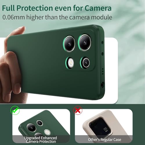 Image of DIZORO Compatible with Mi Redmi Note 13 5G Back Cover with Upgraded Square Edges for Camera Protection Shockproof Flexible Matte Liquid Silicone Mobile Phone Case (Forest OG)