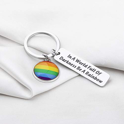 Ujims Gay Pride Gift Lgbt Keychain In A World Full Of Darkness Be A Rainbow Gay Couple Gifts Lgbtjewelry (Lgbt Keychain) #TOP2