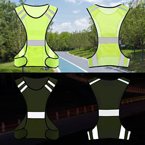 Tccfcct TCPB-01 Reflective Running Vest For Men Women, High Visibility Safety Vest With Large Pocket, Lightweight Reflective Running Gear thumb #1
