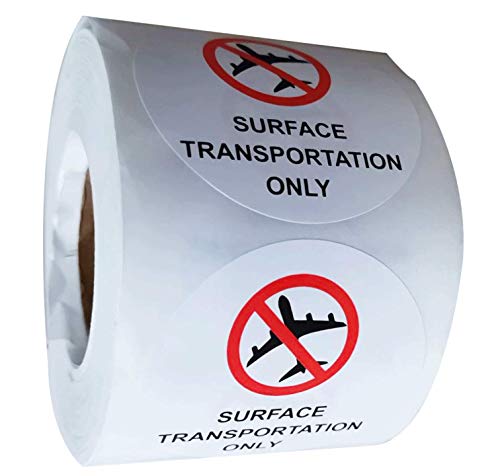 wootile Surface Transportation Only Dot Warning Labels 2 Inch Round Surface Transportation Only Shipping Warning Stickers Total 500 Transportation Labels Per Roll (White, 2 Inch) wootile Surface Transportation Only Dot Warning Labels 2 Inch Round Surface Transportation Only Shipping Warning Stickers Total 500 Transportation Labels Per Roll (White, 2 Inch)