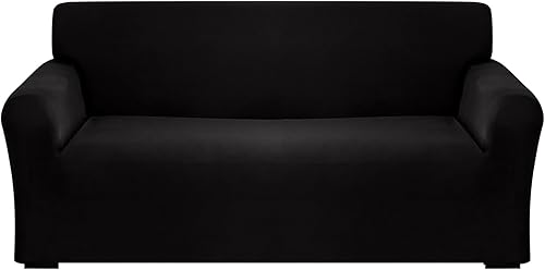 Qubjus Funda elástica para sofá de 3 cojines, funda antideslizante de color liso, duradero, lavable, protector de muebles para decoración del hogar