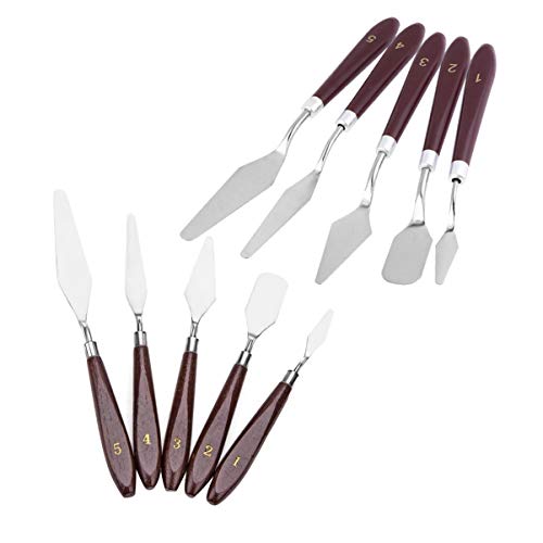 VILLCASE Facas de Pintura Faca Paleta de Aço Inoxidável Acessórios para Pintura a óleo para Espátula
