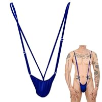 VemeFufu Perizoma Uomo Sexy V Sling Manikini Borat Costume da bagno Costume da festa Bikini String Lingerie Maschio 1 Pack Blu Scuro, 1 confezione blu scuro, Taglia unica