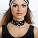 NouAn Punk choker leather Collar for women with Lock Bell O-ring Adjustable gothic Leather Choker Necklace Collar for Women Black