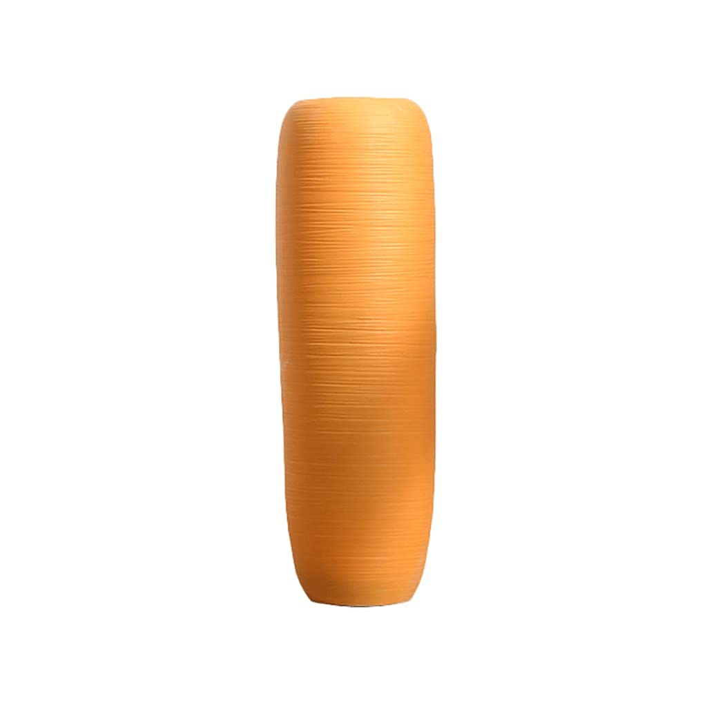 asdchZen Orange Floor Vase Creative Decoration Living Room Flower Arrangement Large Entrance Display Ceramic Decorative Dried Flower Vase