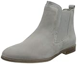 FEEL+Leather Marco Tozzi Damen 2-2-25301-26 Veloursleder Chelseaboot Chelsea-Stiefel, LT.Grey Comb, 38 EU