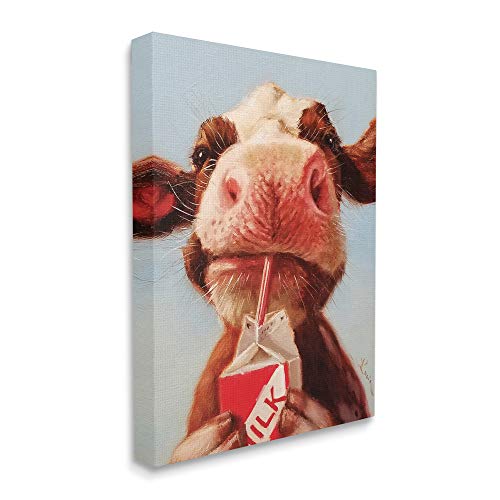 Stupell Industries Baby Cow Milk Box Carton Farm Portrait