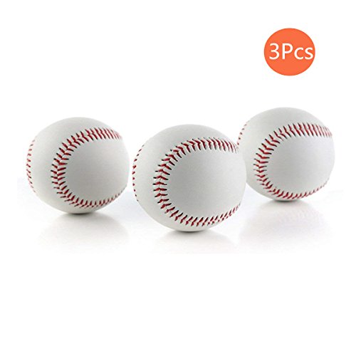 CZ-XING Handgefertigte Baseball-Softball-Bälle, PVC-Obermaterial, Gummi-Innenseite, weiche und harte Baseball-Softballbälle für Training, Übung, 3 Stück