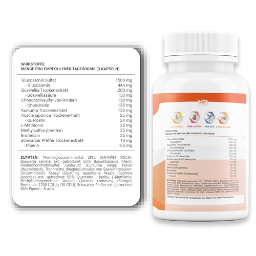X3 Healthy Fusion | Komplex aus Glucosamin, Chondroitin, Kurkuma & MSM | Für starke Gelenke, gesunden Knorpel & leistungsfähige Muskeln | Lindert Schmerzen & verbessert die Beweglichkeit | 90 Kapseln