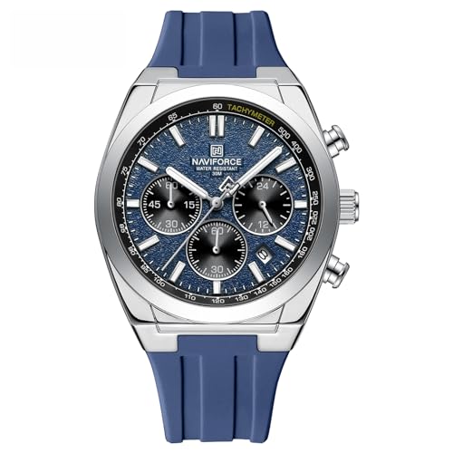 Montre chronographe quartz étanche homme bracelet silicone sport
