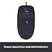 Logitech B100 Corded Mouse, Wired USB Mouse for Computers and Laptops, Right or Left Hand Use - Black